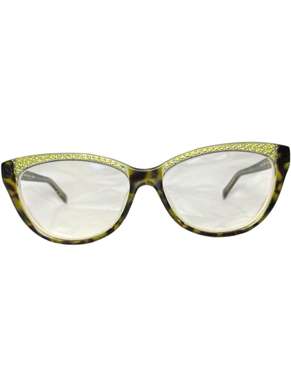 Fendi F1003R 220 Havana Tortoise Crystal Cat Eye Eyeglasses Frames Womens 52-14